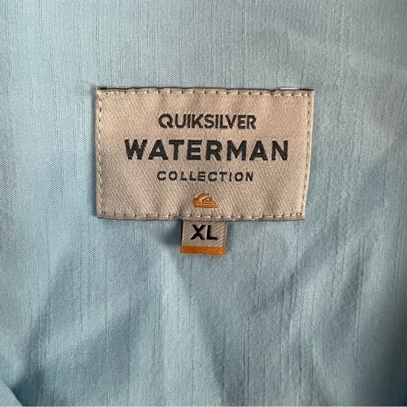 Quiksilver Men's Tahiti Palm Tree Button Up Collared Shirt Dusk Blue XL - Picture 6 of 9